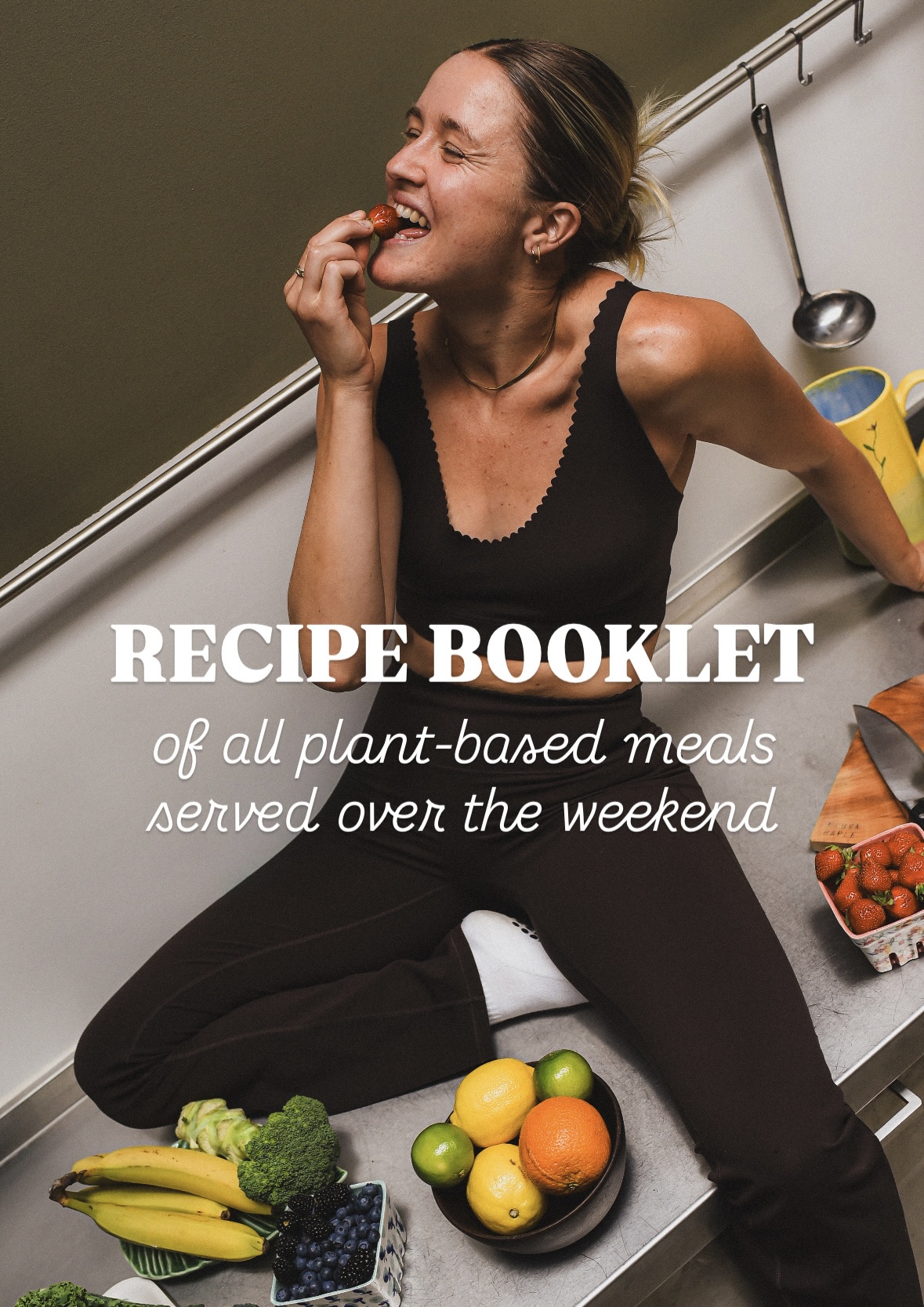Recipe booklet of the plant-based meals served over the weekend